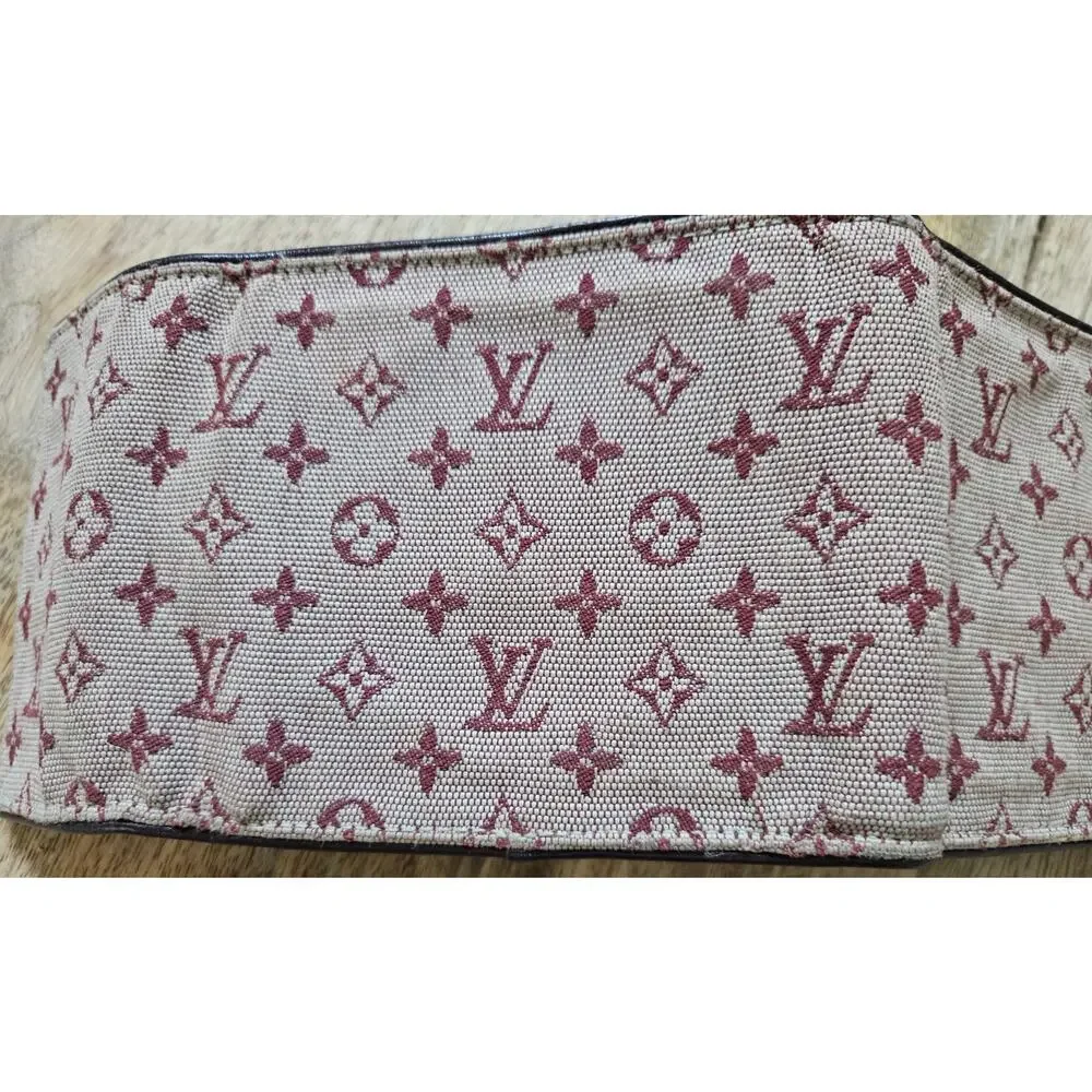 2009 #TH1019 Louis Vuitton Authentic Red MiniLinMonogram Canvas Trifold Wallet